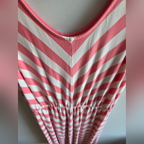 Part Two - Pink and White Striped Sleeveless Dress - Size Medium - Picture 2 of 4